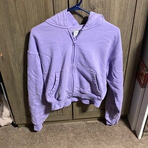 Tna Lavender cropped boyfriend Zip-Up Hoodie